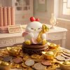 ฟิกเกอร์ ไก่น้อยปีระกา ถือคทาทองมงคล โมเดล นักษัตร เสริมโชคลาภ เรียกทรัพย์ Art Toy ของเล่น