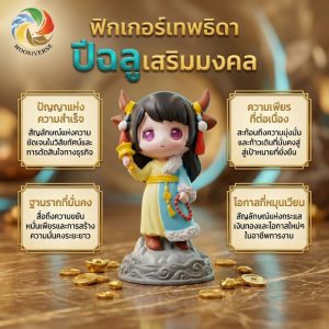 โมเดลฟิกเกอร์ เสริมมงคล เทพธิดา 12นักษัตร ( ปีฉลู ) โชคลาภ เสริมเงินทอง ของขวัญวันเกิด ของสะสม