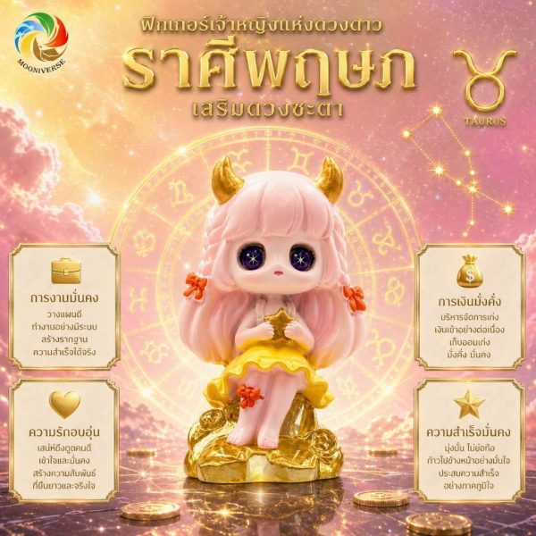 Art Toy โมเดลฟิกเกอร์ เจ้าหญิงแห่งดวงดาว ราศีพฤษภ เสริมดวงชะตา การเงินการงานโชคลาภ คริสตัล ของขวัญ