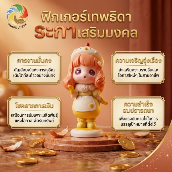 โมเดลฟิกเกอร์ เสริมมงคล เทพธิดา 12นักษัตร ( ปีระกา ) โชคลาภ เสริมเงินทอง ของขวัญวันเกิด ของสะสม