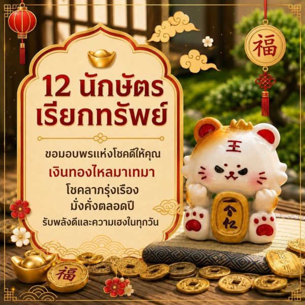 ฟิกเกอร์ เสือเงินล้าน ถือเหรียญมงคล นักษัตร ปีขาล ตกแต่งโต๊ะ เสริมโชคลาภ  Art toy ของเล่น Mooniverse