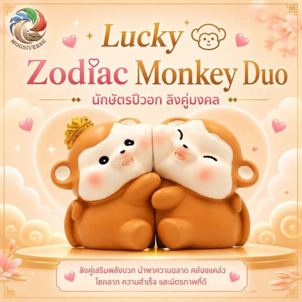 ฟิกเกอร์ ลิงคู่รัก นักษัตรปีวอก โมเดล ความรัก โชคลาภ ความสำเร็จ แม่เหล็กดูดติดกัน ของเล่น Art Toy