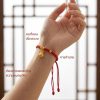 สร้อยข้อมือเชือกแดง ด้ายแดงมงคล + จี้ถุงเงิน 福 เสริมโชคลาภ การเงิน ฮวงจุ้ย เงินทองไหลมาเทมา ปรับขนาดได้ สายมู