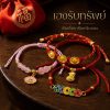 สร้อยข้อมือเชือกถัก Lucky Charm กำไลข้อมือด้ายแดง ด้ายชมพู เสริมมงคล ความรัก เสริมโชค ปรับขนาดได้
