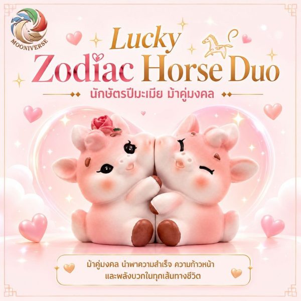ฟิกเกอร์ ม้าคู่รัก นักษัตรปีมะเมีย โมเดล ความรัก ความสำเร็จ โชคลาภ แม่เหล็กดูดติดกัน ของเล่น Art Toy