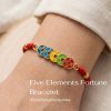 สร้อยข้อมือเชือกแดง ด้ายแดงมงคล + เหรียญจีน 5 ธาตุ 5 สี เสริมโชคลาภ การเงิน ฮวงจุ้ย ปรับขนาดได้ สายมู