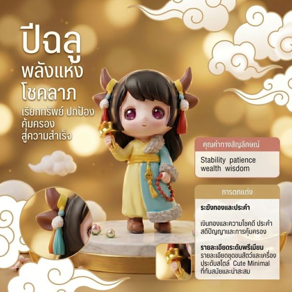 โมเดลฟิกเกอร์ เสริมมงคล เทพธิดา 12นักษัตร ( ปีฉลู ) โชคลาภ เสริมเงินทอง ของขวัญวันเกิด ของสะสม