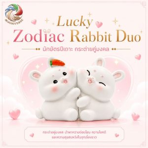ฟิกเกอร์ กระต่ายคู่รัก นักษัตรปีเถาะ โมเดล ความรัก โชคลาภ แม่เหล็กดูดติดกัน ของเล่น Art Toy