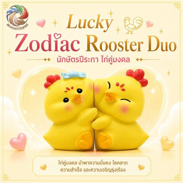 ฟิกเกอร์ ไก่คู่รัก นักษัตรปีระกา โมเดล ความรัก ความสำเร็จ โชคลาภ แม่เหล็กดูดติดกัน ของเล่น Art Toy