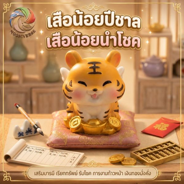 ฟิกเกอร์ เสือน้อยปีขาล เสือทองมงคล โมเดล นักษัตร เสริมโชคลาภ เสริมอำนาจ บารมี Art Toy ของเล่น