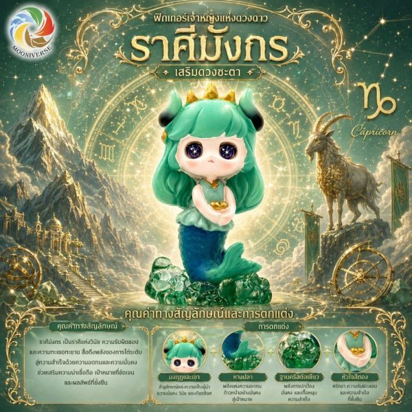 Art Toy โมเดลฟิกเกอร์ เจ้าหญิงแห่งดวงดาว ราศีมังกร เสริมดวงชะตา การเงินการงานโชคลาภ คริสตัล ของขวัญ